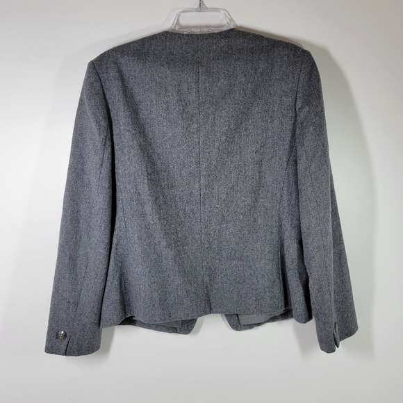 Pendleton Gray Wool 3 Button Blazer Jacket Women Size 10 - Picture 5 of 6